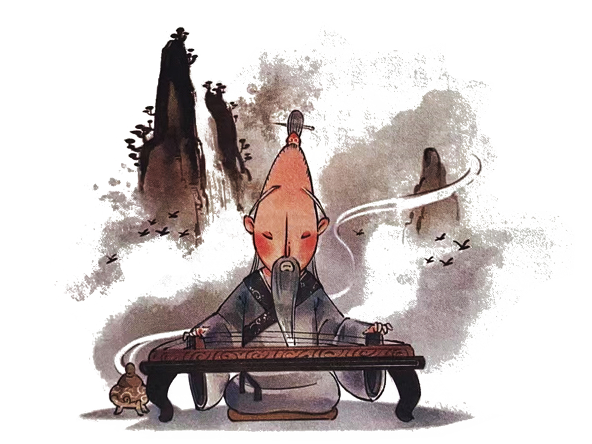 伯牙鼓琴的插畫(huà)